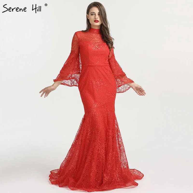 On Sale no return no refundSale Mermaid High Collar Fashion Evening Dresses 2024 Long Sleeves Lace Sexy Formal Evening Gowns Serene Hill LA6555 On Sale no return no refundSale Mermaid High Collar Fashion Evening Dresses 2024 Long Sleeves Lace Sexy Formal Evening Gowns Serene Hill LA6555