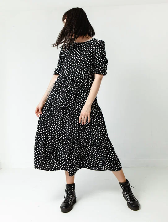 Black Mono Spot Dress