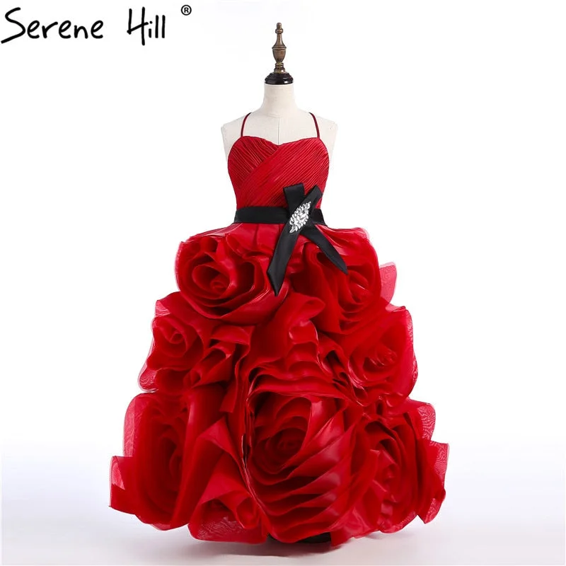 Baby Flower Girl Dresses Flowers Organza Sexy Sleeveless Flower Custom Made HTA0016
