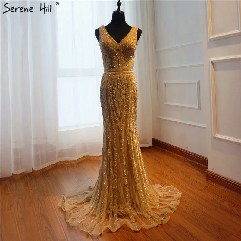 On Sale no return no refundSale Deep-V Sexy Mermaid Tulle Evening Dresses LA6511