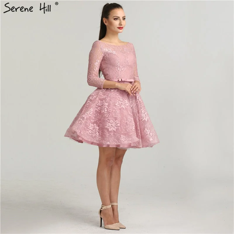 On Sale no return no refundSale Lace Simple Sexy Short Evening Dresses Knee-Length LA6449