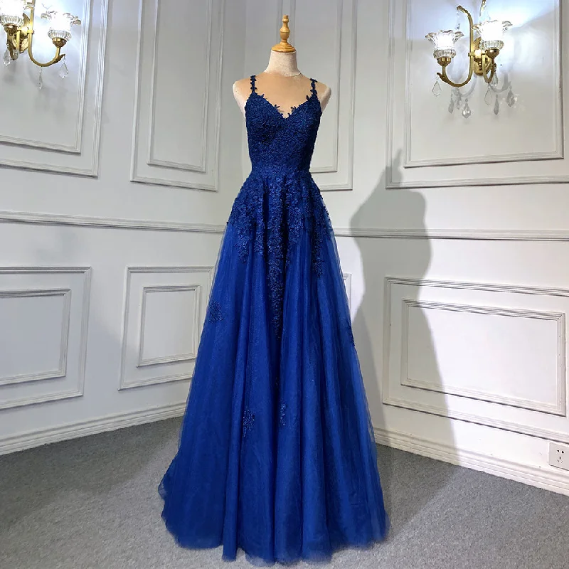 Serene Hill Navy Blue Mermaid Elegant Spaghetti Strap Evening Dresses Gowns 2024 Backless Lace Up For Women Party LA71641 Serene Hill Navy Blue Mermaid Elegant Spaghetti Strap Evening Dresses Gowns 2024 Backless Lace Up For Women Party LA71641
