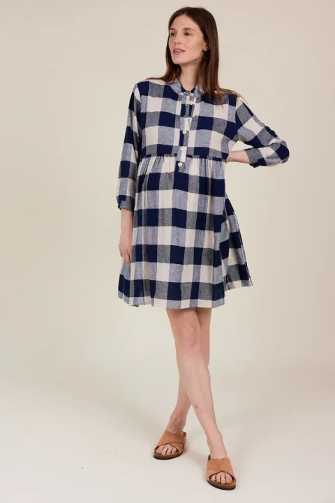 Rowan Dress - Blue Check