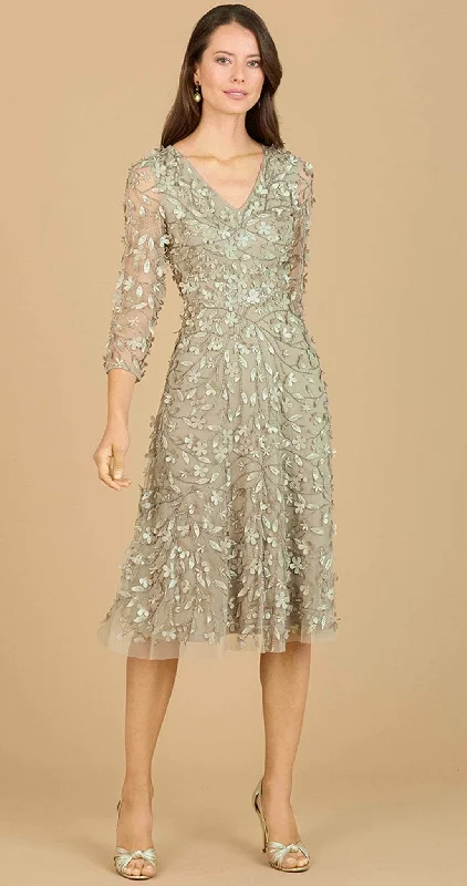 Lara Dresses 29184 - Appliqued Dress