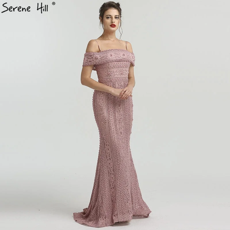 On Sale no return no refundSale Newest Mermaid Elegant Evening Dress Long Sexy Sleeveless Pearls Beading Evening Gowns Serene Hill LA6013 On Sale no return no refundSale Newest Mermaid Elegant Evening Dress Long Sexy Sleeveless Pearls Beading Evening Gowns Serene Hill LA6013