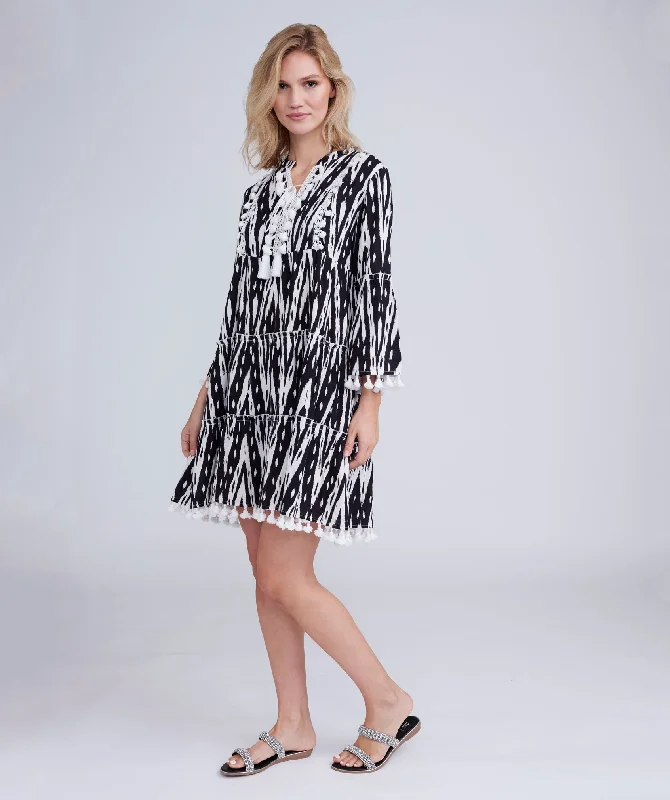Black/White Cotton Summer Dress