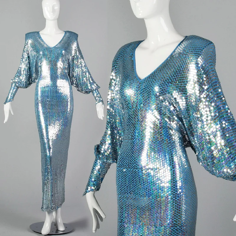 XXS-Small Mark Bouwer 1980s Iridescent Sequin Dress