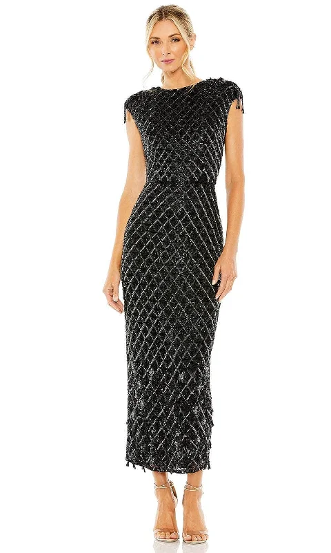 Mac Duggal 5776 - Fringe Detail Cap Sleeve Dress