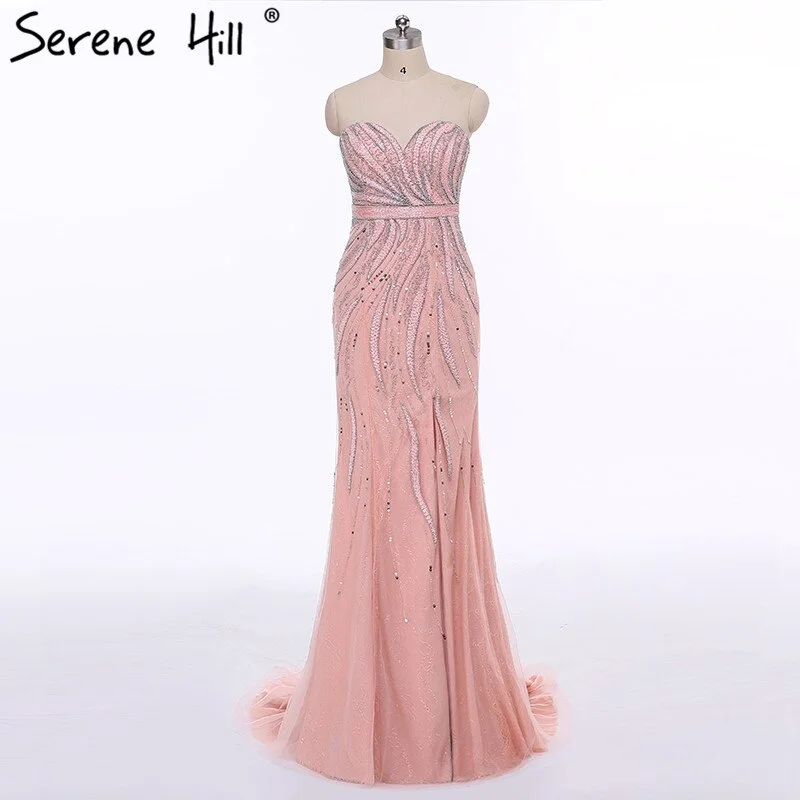 On Sale no return no refundSale Pink Strapless Fashion Mermaid Sexy Evening Dress Long Fulle Beading Elegant Tulle Evening Dress 2024 Serene Hill LA6389 On Sale no return no refundSale Pink Strapless Fashion Mermaid Sexy Evening Dress Long Fulle Beading Elegant Tulle Evening Dress 2024 Serene Hill LA6389
