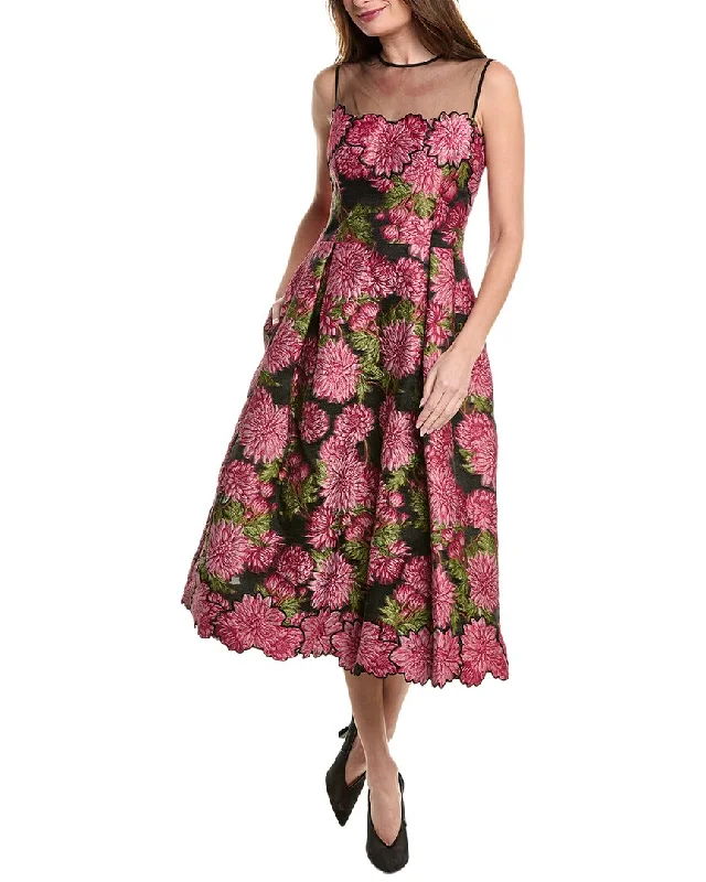 Teri Jon by Rickie Freeman Jacquard A-Line Dress