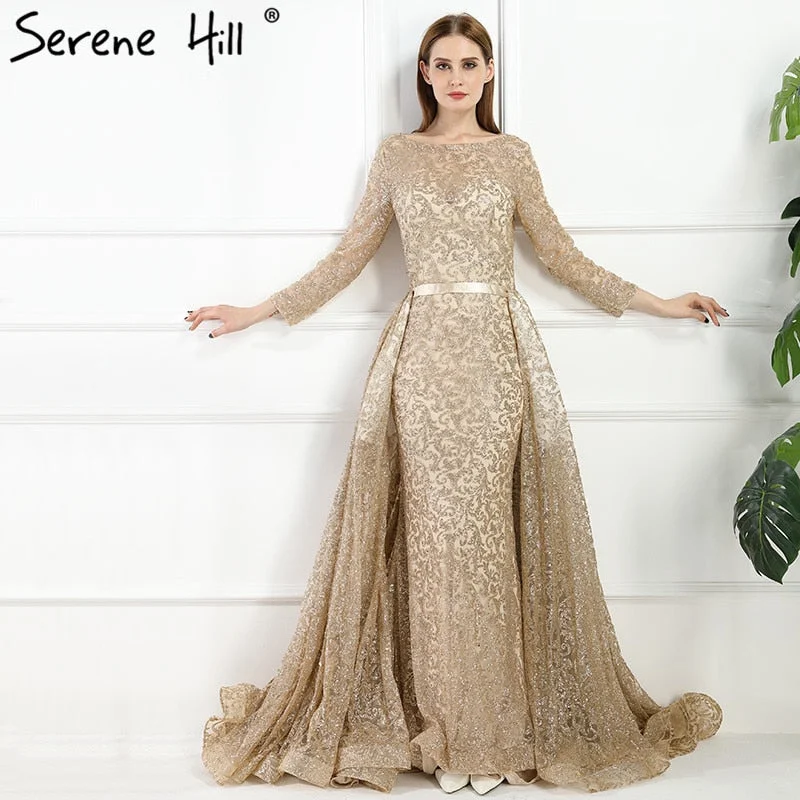 On Sale no return no refundSale Fashion Mermaid Luxury Evening Dress Long Sleeves Gliter with train Evening Gowns 2024 Serene Hill LA6112 On Sale no return no refundSale Fashion Mermaid Luxury Evening Dress Long Sleeves Gliter with train Evening Gowns 2024 Serene Hill LA6112