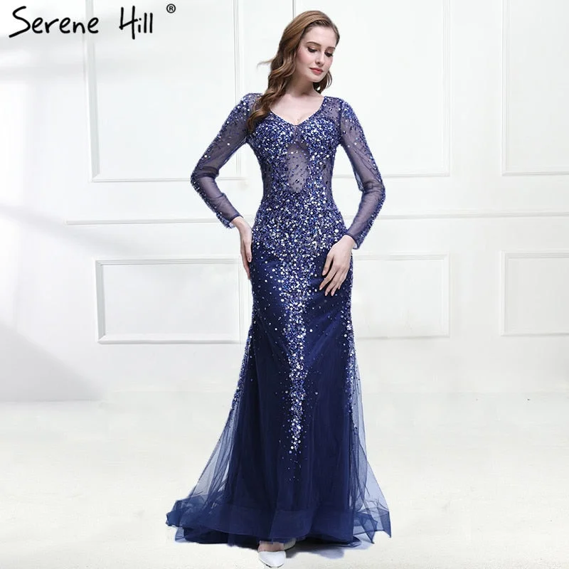On Sale No Return No Refund Sparkly Luxury Crystal Sequined Tulle Evening Dress Elegant Mermaid LA6400 On Sale No Return No Refund Sparkly Luxury Crystal Sequined Tulle Evening Dress Elegant Mermaid LA6400
