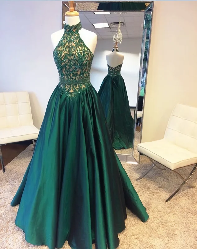 Green Halter Beading Lace A Line For Teens Elegant Backless Fashion 2024 Women Prom Dresses Green Halter Beading Lace A Line For Teens Elegant Backless Fashion 2024 Women Prom Dresses