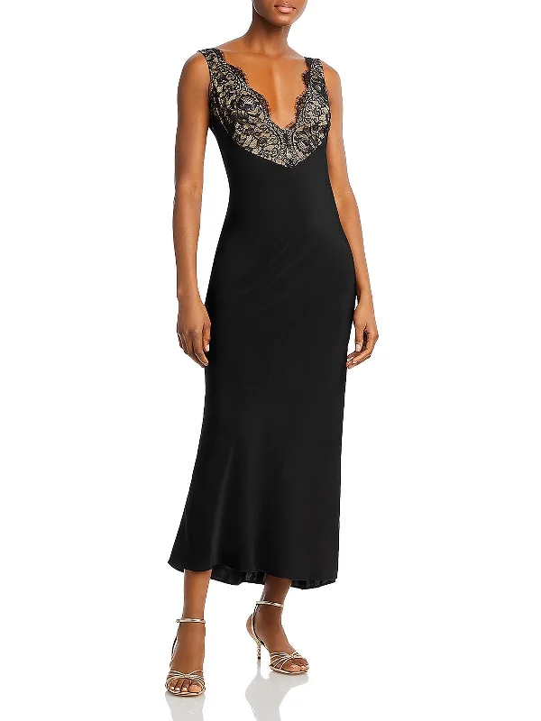 Hayden Womens Satin Lace Slip Dress