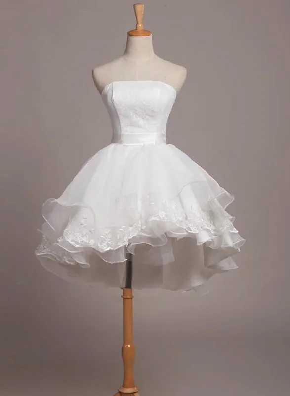 Lovely White Lace and Organza Short Graduation Dress Prom Dress, Short Teen Formal Dresses Lovely White Lace and Organza Short Graduation Dress Prom Dress, Short Teen Formal Dresses