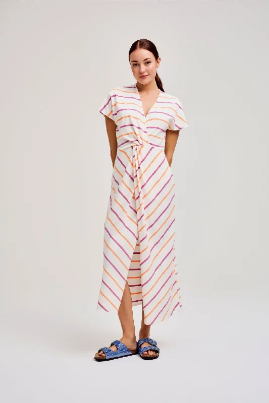 Demosi Striped Midi Dress Fashionable Casual Midi Dress