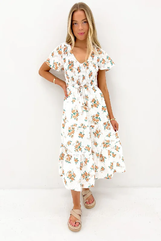 Delphina Midi Dress Romance Trendy Floral Wrap Midi Dress