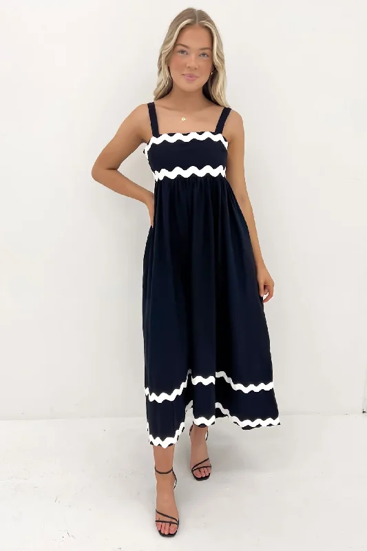 Harvey Midi Dress Black White Fashionable Off-Shoulder Dress Midi