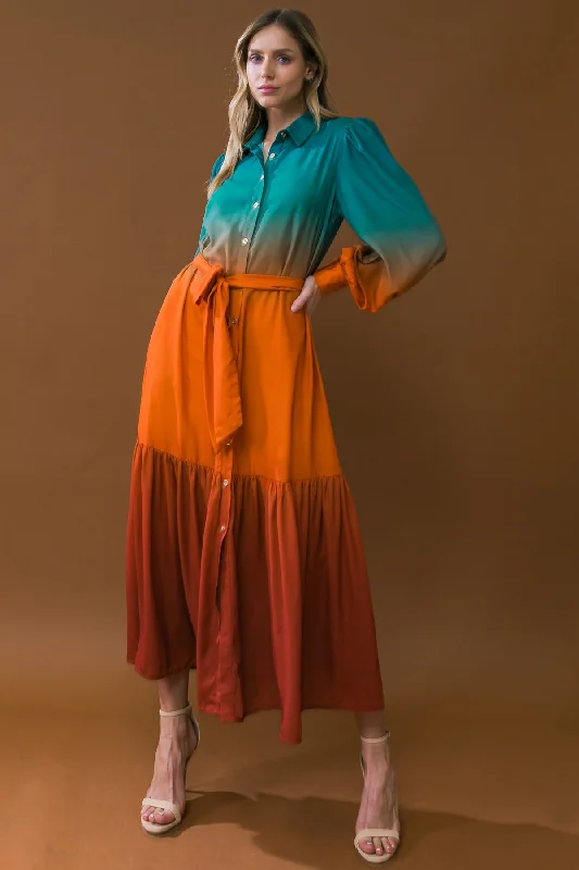 SHOW STOPPER WOVEN MIDI DRESS Stylish Tiered Midi Dress
