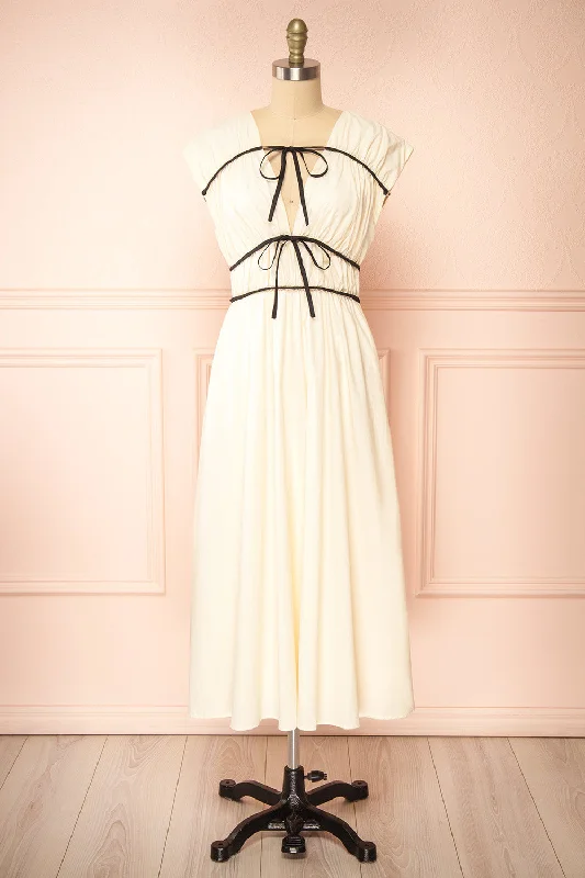 Jayda | Short-Sleeved A-Line Chiffon Midi Dress Comfortable Wrap Midi Dress