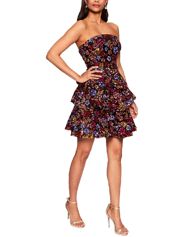 Marchesa Notte Strapless Mini Dress Cozy Knitted Mini Dress