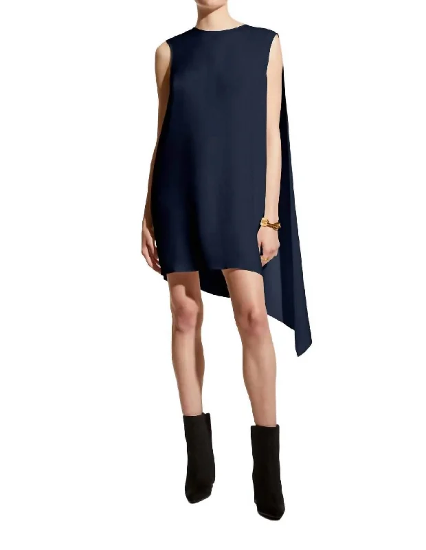 Matilde Mini Dress In Midnight Blue Trendy Tulle Mini Dress