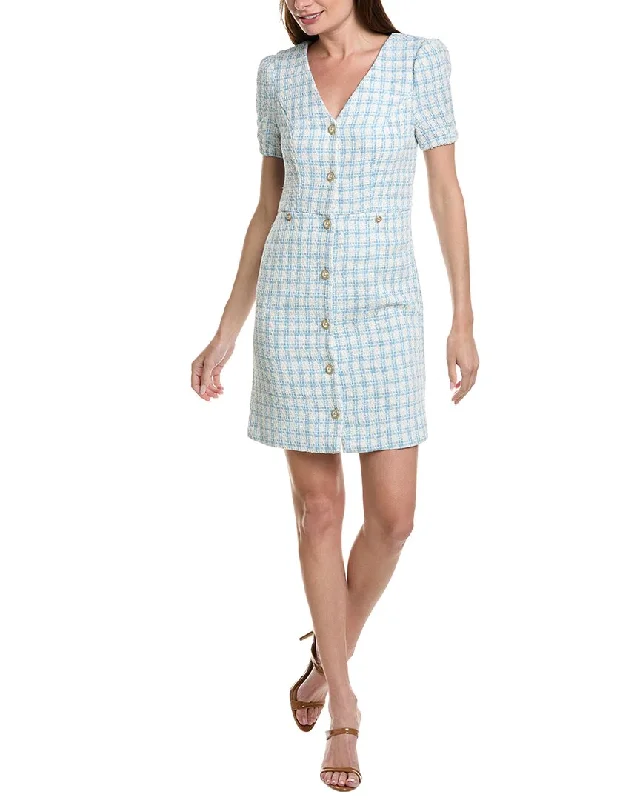 Nanette Nanette Lepore Naya Plaid Mini Dress Comfortable Fit-and-Flare Mini Dress