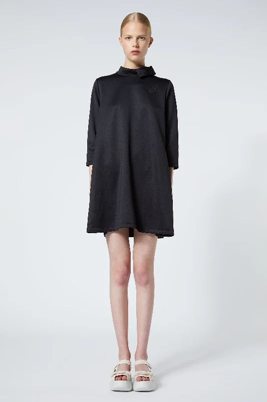 PETITE BOW A-LINE MINI DRESS Comfortable One-Shoulder Mini Dress