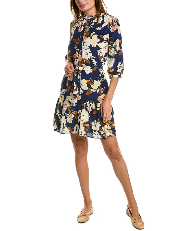 tyler böe Petra Silk Mini Dress Trendy Wraparound Mini Dress