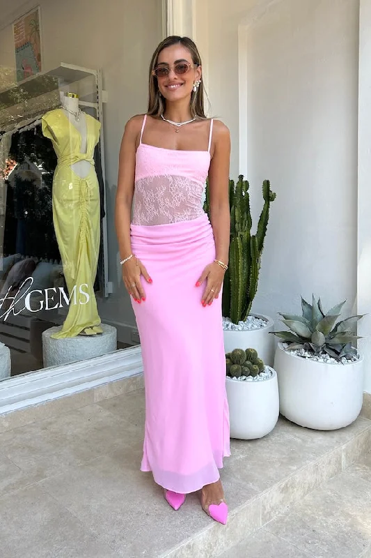 Gabriel Maxi Dress Pink Sorbet Trendy Maxi Dress with Bow