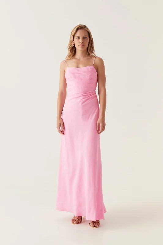 Clarice Draped Maxi Dress Elegant Tiered Maxi Dress