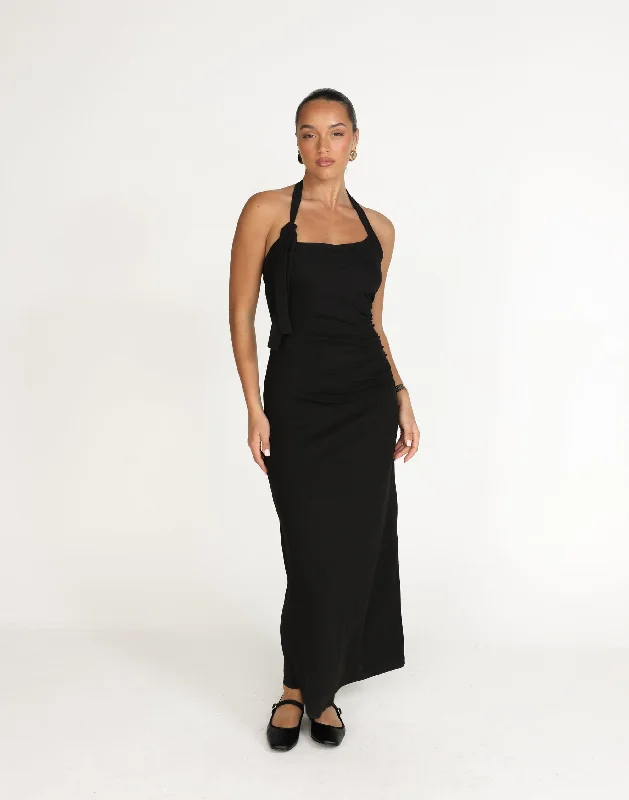 Fiore Maxi Dress (Black) Comfortable Bohemian Maxi Dress