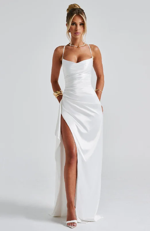 Helen Maxi Dress - Ivory Cozy Spaghetti Strap Maxi Dress