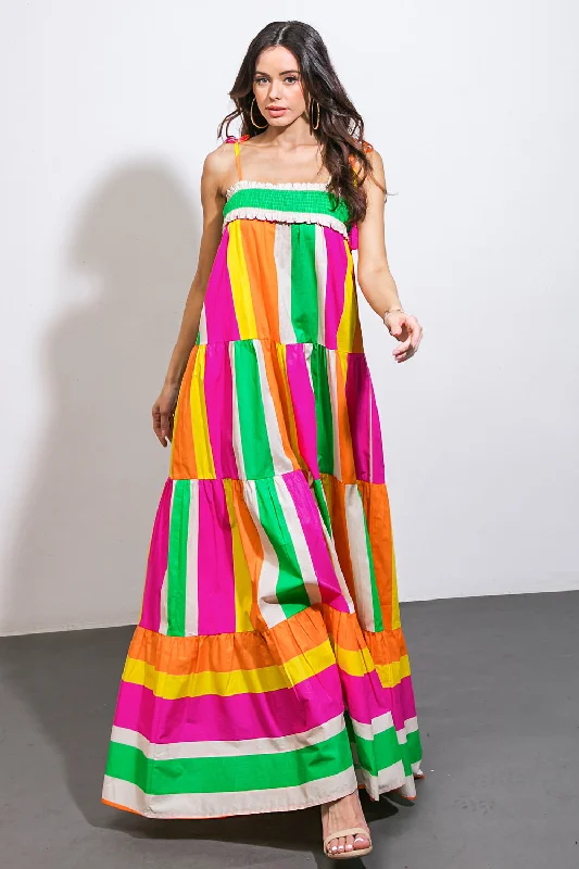 SUN UP IN THE SADDLE WOVEN MAXI DRESS Cozy Ruffle Sleeve Maxi Dress