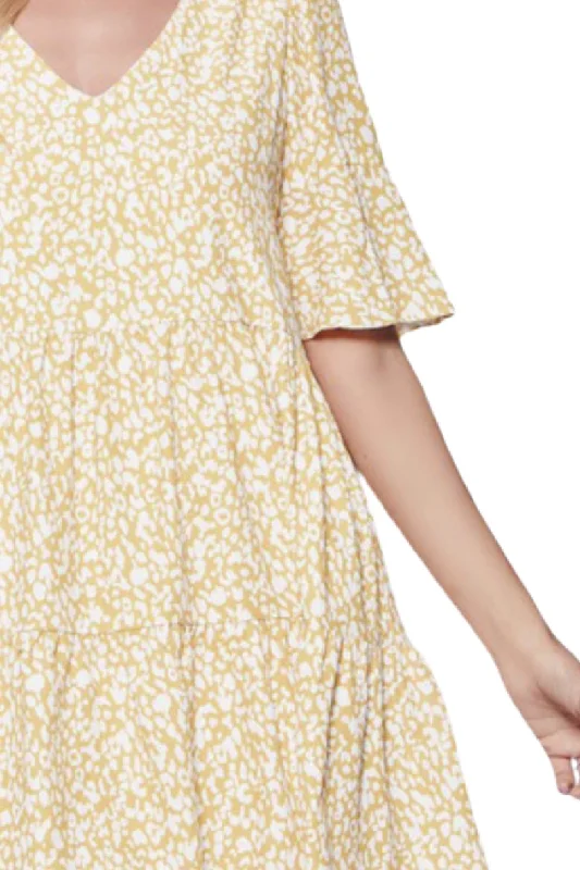 Leopard Maxi Dress Style 3515 in Marigold Fashionable Faux Wrap Maxi Dress