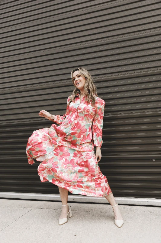 Pretty On Point Satin Maxi Dress Fashionable Printed Maxi Dress