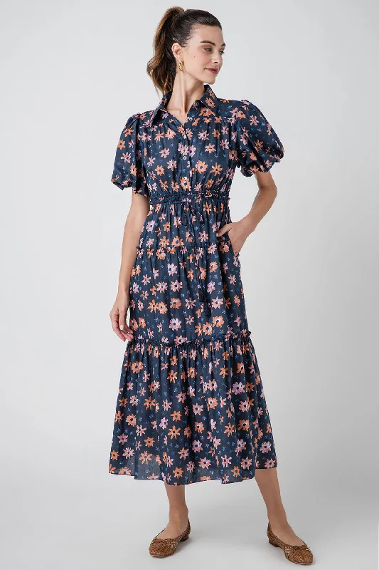 Pinch Floral Print Tiered Maxi Dress Elegant Boho Maxi Dress