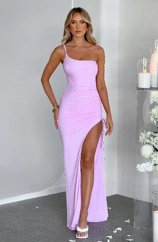 Zuri Maxi Dress - Pink Elegant Maxi Dress with Slit