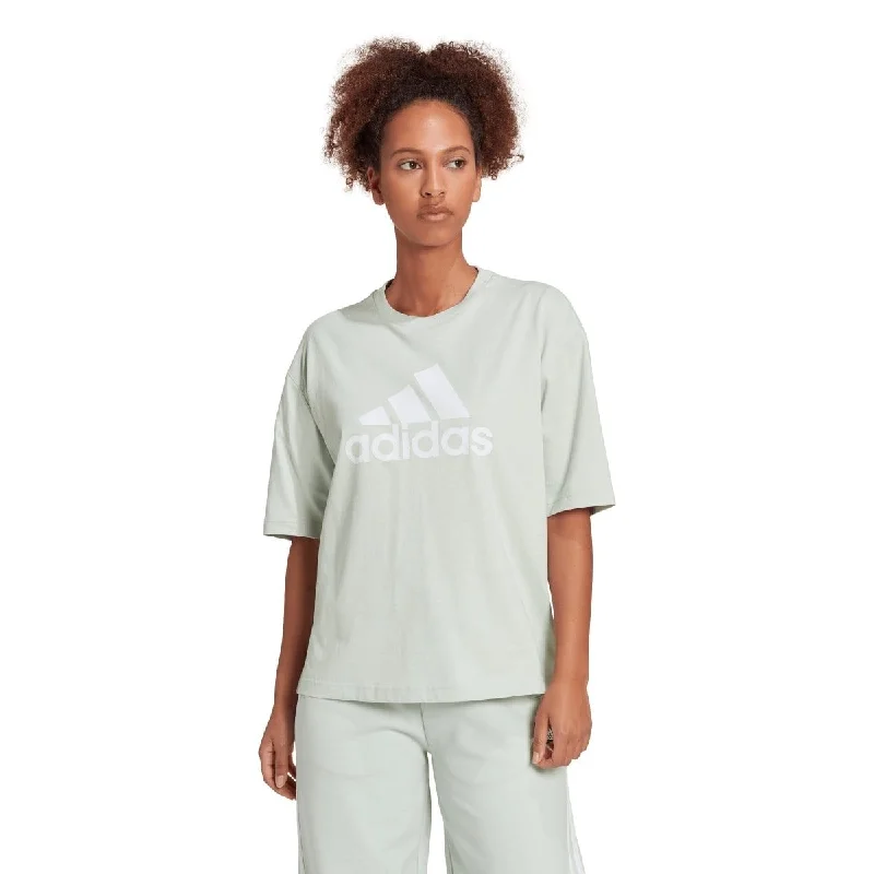 ADIDAS WOMEN'S FUTURE ICONS BADGE OF SPORT GREEN TEE Welt Pockets Slit Pockets