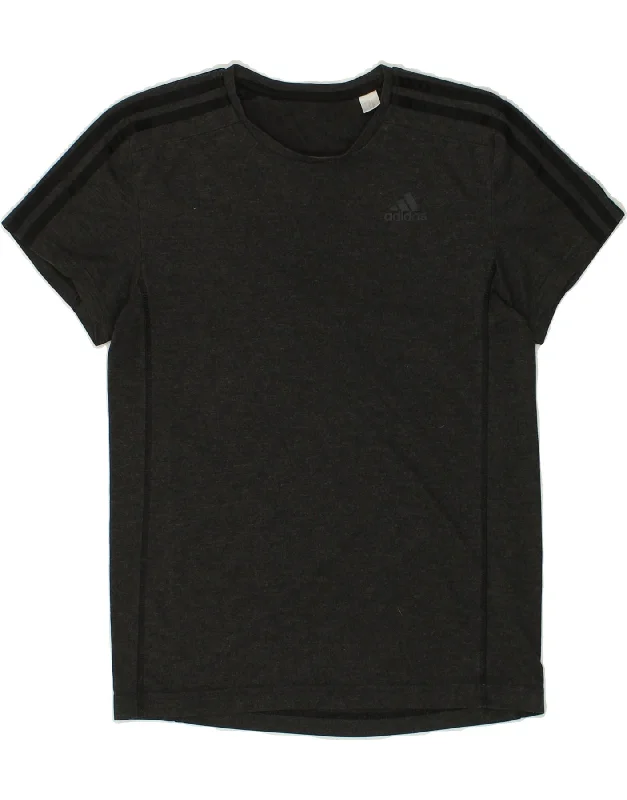 ADIDAS Womens T-Shirt Top UK 12 Medium Grey Polyester Chenille Blend Fleece Blend Nylon Blend ADIDAS Womens T-Shirt Top UK 12 Medium Grey Polyester Chenille Blend Fleece Blend Nylon Blend