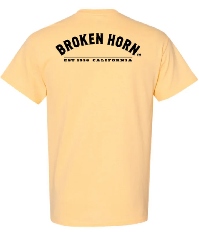 Broken Horn Half Circle Logo Tee Nylon Fabric Polyester Fabric Spandex Fabric