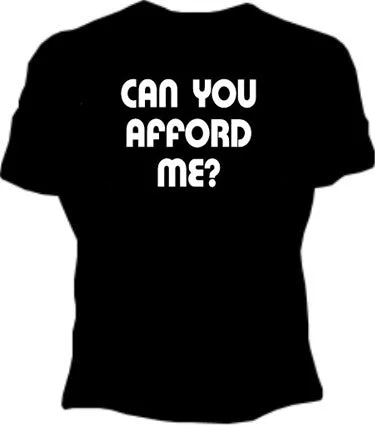 Can You Afford Me? Girls T-Shirt Ribbed Striped Patterned