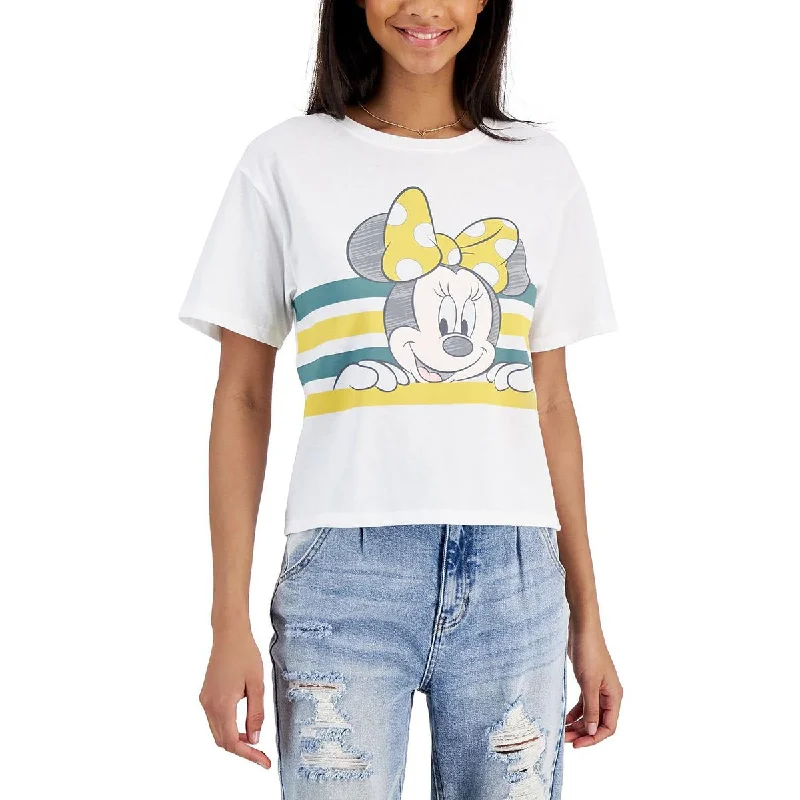 Disney Womens Minnie Mouse Crewneck Graphic T-Shirt Fleece Fabric Down Fabric Feather Fabric Disney Womens Minnie Mouse Crewneck Graphic T-Shirt Fleece Fabric Down Fabric Feather Fabric