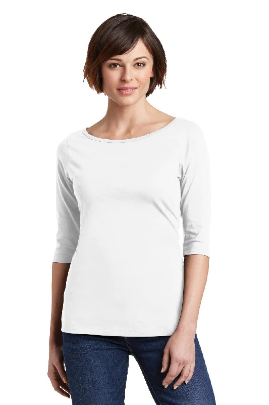 District Women's Perfect Weight 3/4-Sleeve Tee. DM107L Iron Safe Non-Iron Wrinkle Free