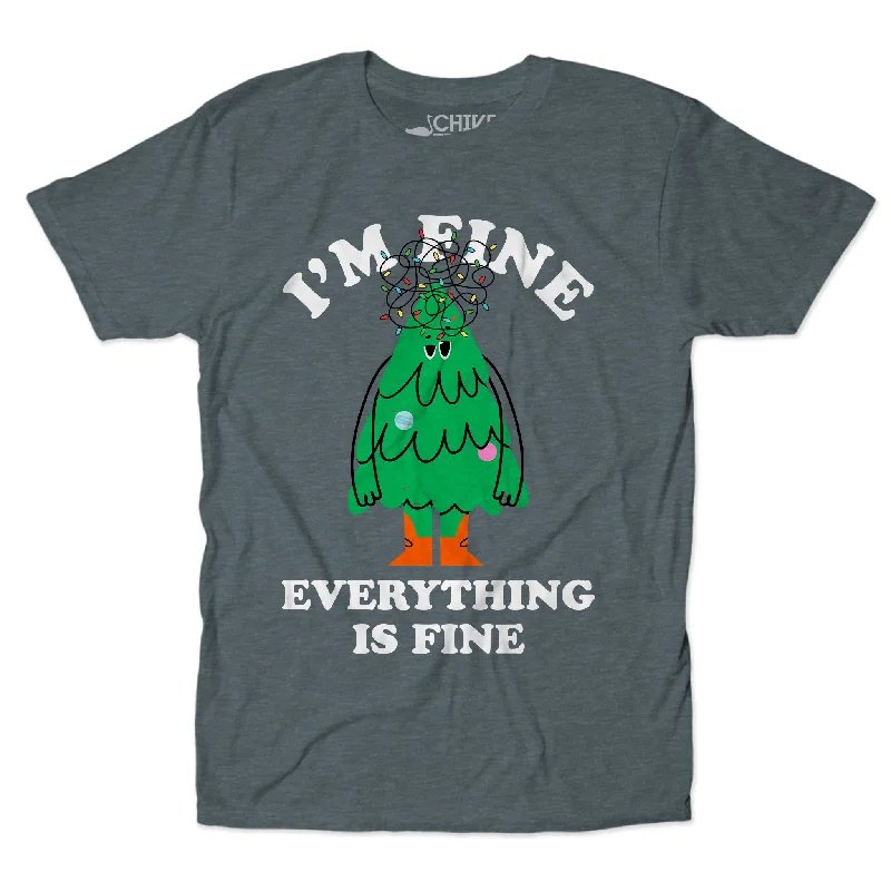 Everything Is Fine Unisex Tee Denim Fabric Leather Fabric Suede Fabric