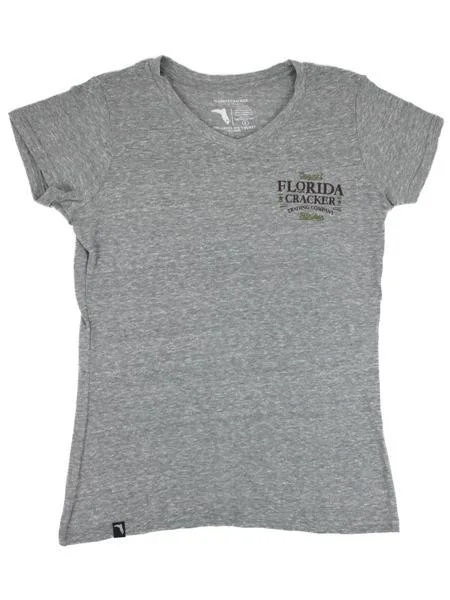 Florida Cracker Trading Co. Women's Camo Signature Boot SS T-Shirt Satin Fabric Silk Fabric Chiffon Fabric