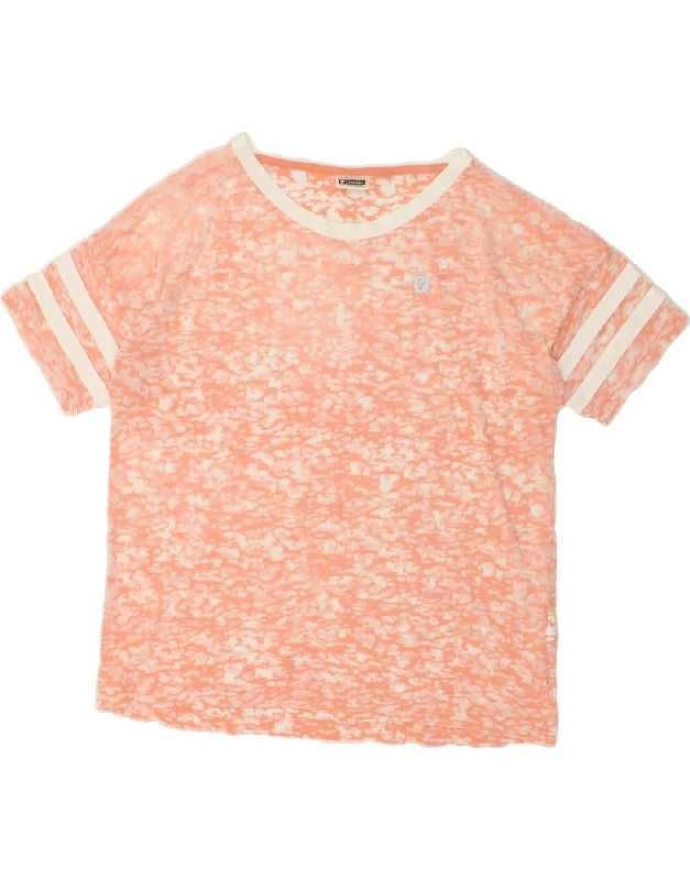 FREDDY Womens T-Shirt Top UK 14 Large Orange Tie Dye Cotton Ribbed T-Shirt High Neck Heavyweight FREDDY Womens T-Shirt Top UK 14 Large Orange Tie Dye Cotton Ribbed T-Shirt High Neck Heavyweight