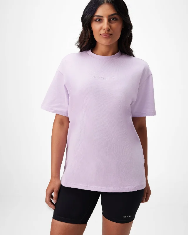 INSPORT WOMENS BAILEY OVERSIZED PURPLE TEE Mesh Blend Leather Blend Suede Blend