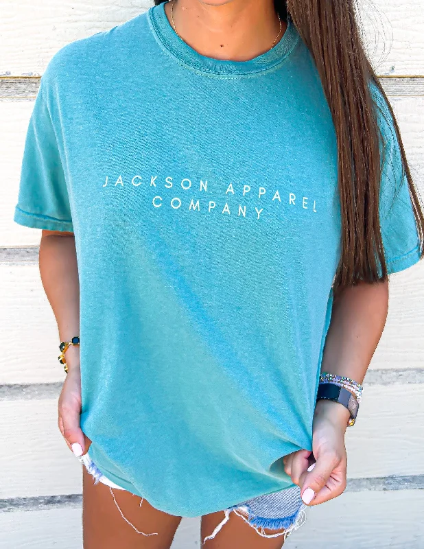 Jac's Basic Logo SS Tee-Seafoam Zippered Buttoned Snapped