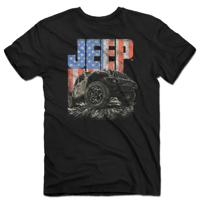 Jeep - USA Rocks T-Shirt Embroidered Appliqued Beaded